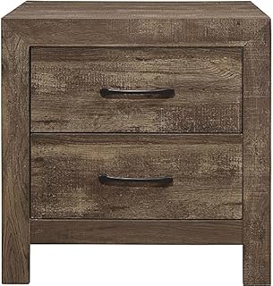 Pemberly Row Wood 2 Drawer Nightstand in Rustic Brown