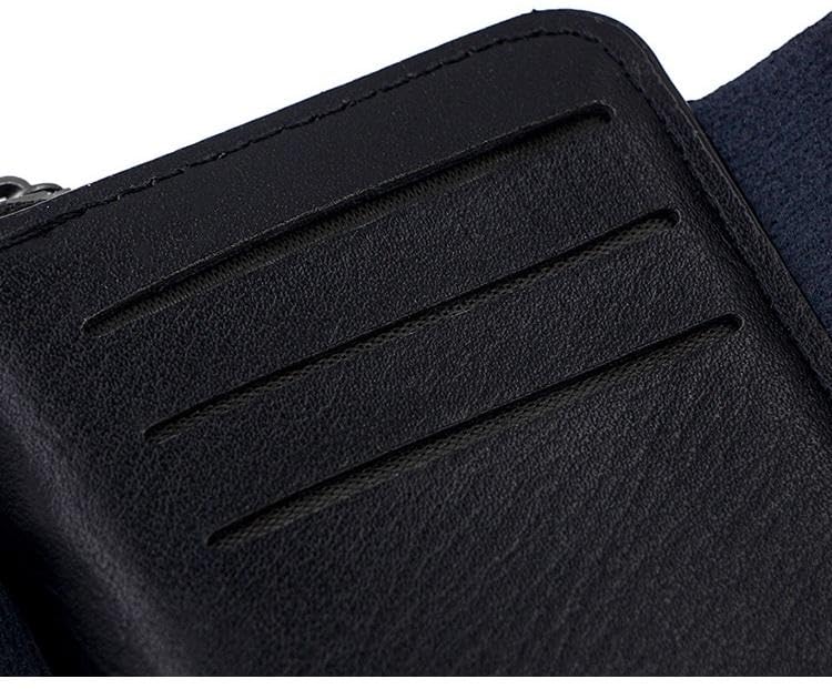 Image of Leather Card Wallet,11 Card Slot 2025 Organ Style,Double Magnetic Buckle,Large Capacity PU Leather Card Wallet for Men and Women,Trifold Card Holder Case (Brown)