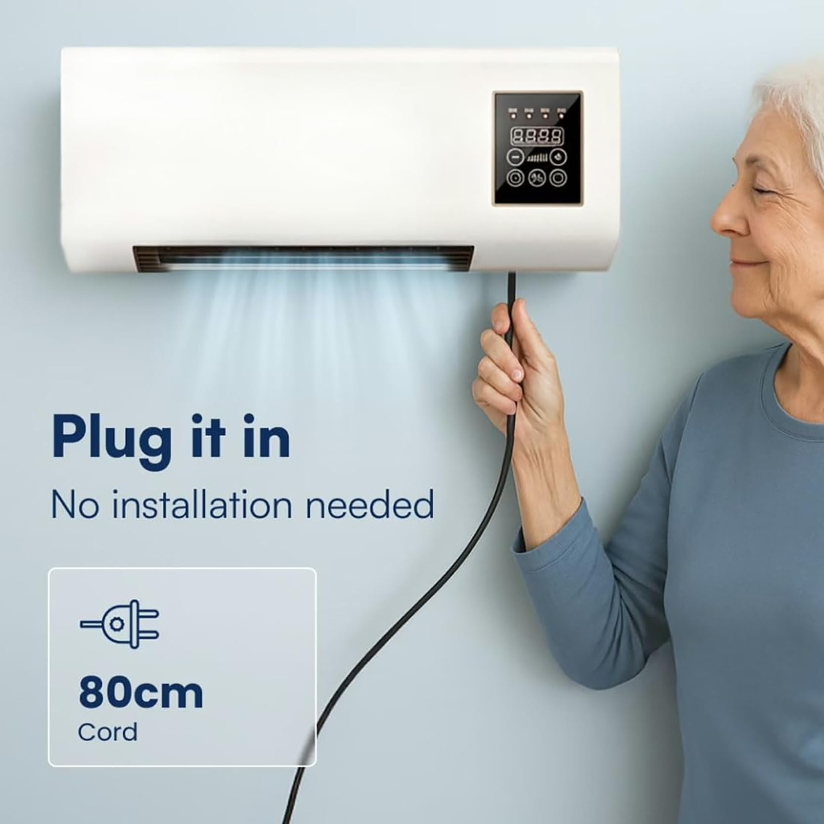 Mini Climatiseur Portable À Montage Mural Double Mode À Refroidissement Rapide avec Télécommande Et Minuterie, Refroidissement Intelligent, Ventilateur de Refroidissement Silencieux pour la Maison B