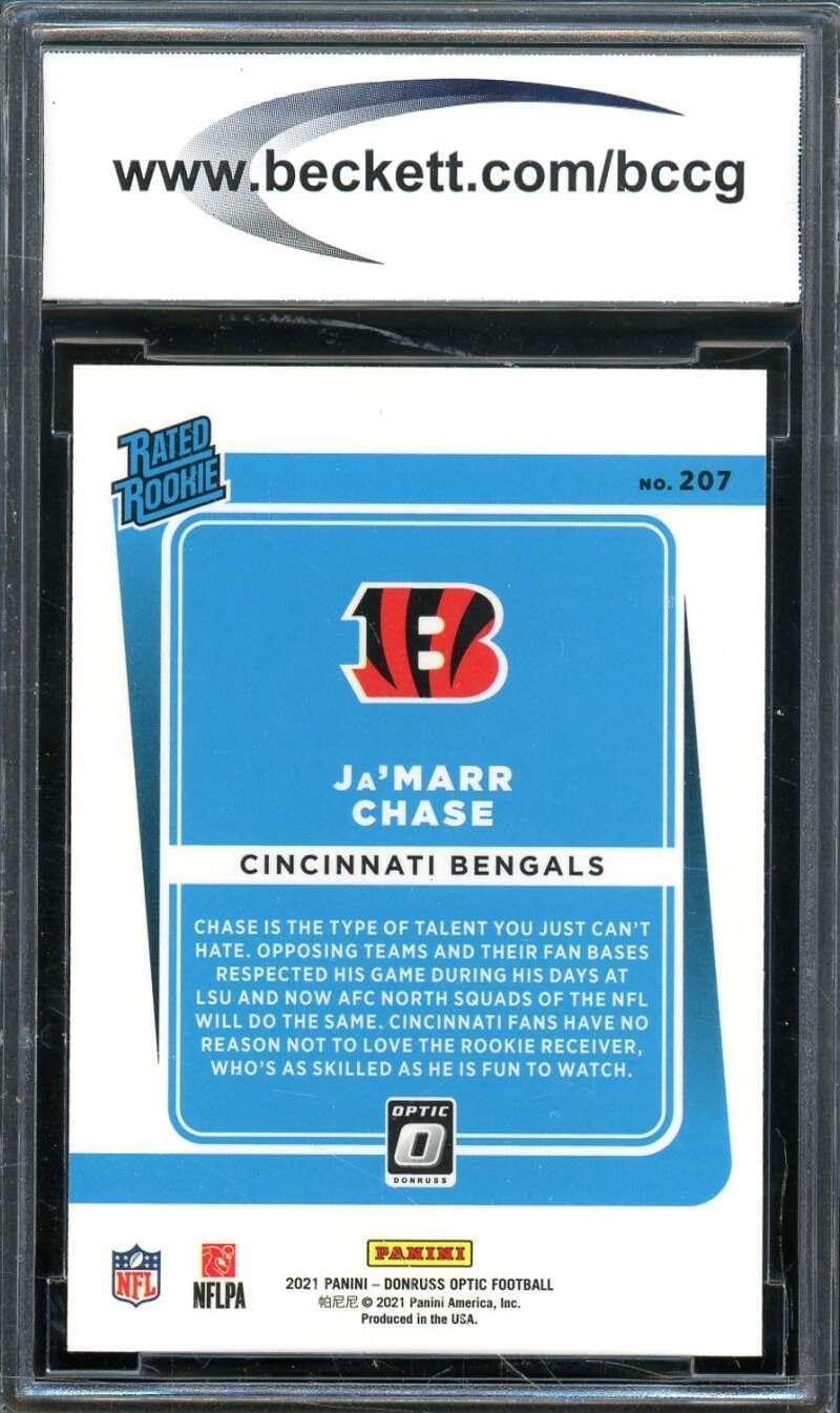 Ja'Marr Chase Rookie Card 2021 Donruss Optic #207 BGS BCCG 10 - Unsigned Football Cards