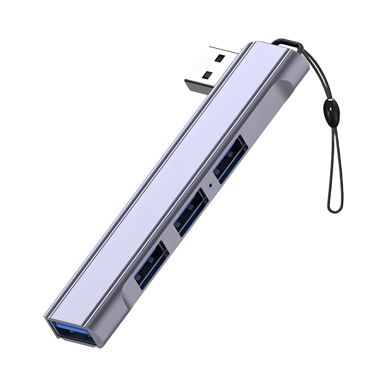Leloco 4-Port Grau USB 3.0 Hub, Mehrfach Verlängerung USB Adapter (1x USB3.0, 3X USB2.0) für Laptop, MacBook, Desktop-PC, Flash-Laufwerk, Drucker, Tastatur, Mäuse Headset PS 4 usw(Links)