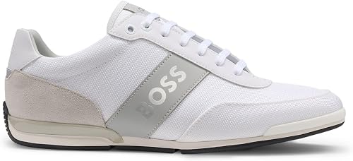 BOSS Hommes Saturn Lowp Baskets avec Logo et Finitions en Cuir