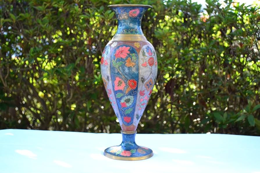 Amazon.co.jp: 七宝焼き真鍮花瓶飾り壺工芸品花器華道具生け花花入れ