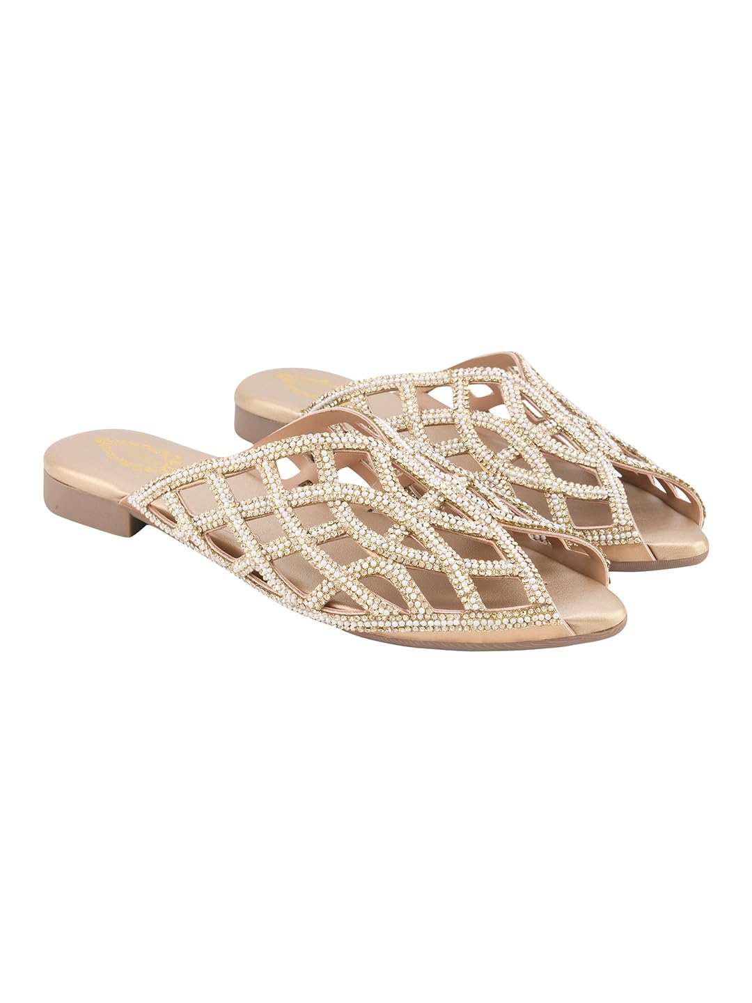 Bantu Jara Embellished Lattice Mules with Pearl Detailing For Women & Girls-image-24