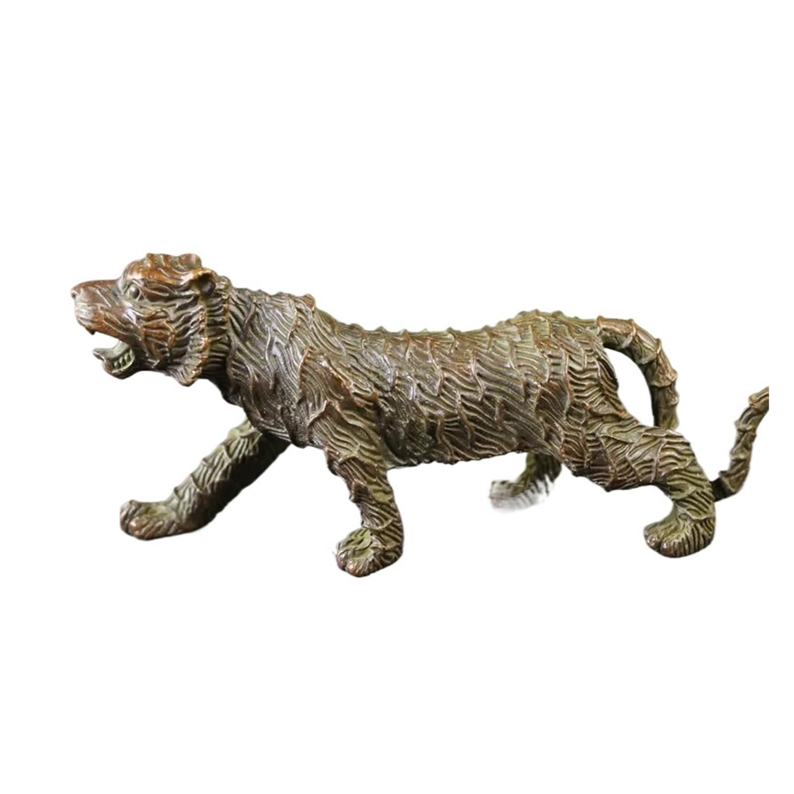 Huolimxun One Color Pure Copper Tiger Tea Pet Statue Paperweight Home Decoration Craft Accessories Desktop Ornaments