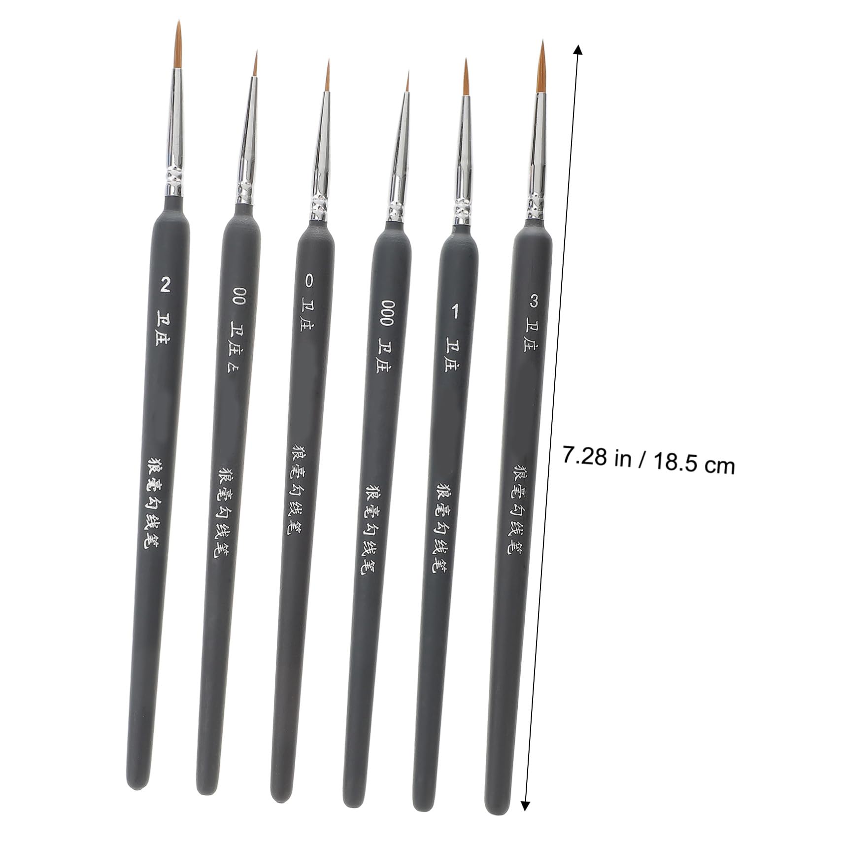Pinceles de Acuarela Ideales para Pintura al Óleo de Pelo de Comadreja Ligero y Portátil Conjunto de 6 y Dibujo Lineal en Viajes