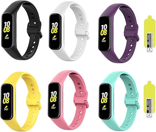 Paquete de 6 correas de repuesto compatibles con Samsung Galaxy Fit 2 SM-R220 para mujeres y hombres, correa de reloj clásica para reloj inteligente