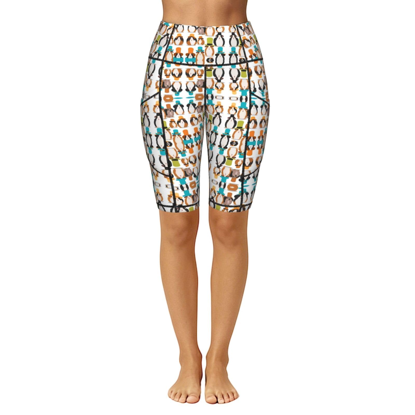 Leggings elásticos con bolsillos y control de abdomen con ilustración de