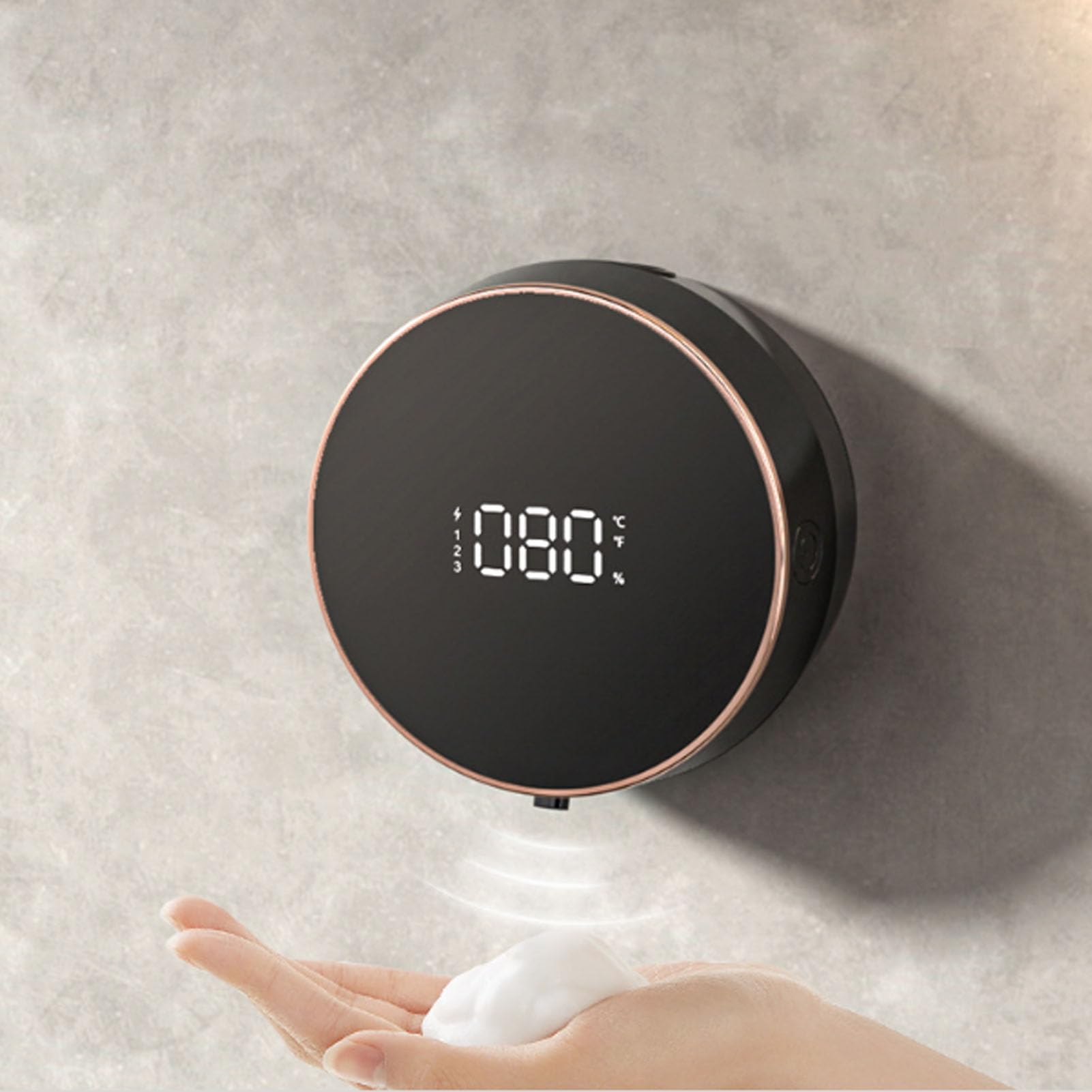 Focket Dispenser Automatico di Sapone Liquido, Dispenser di Sapone per le Mani con Sensore a Batteria da 260 Ml Montato a Parete di Elettrico con Prevenzione dei Rifiuti USB Ricaricabile per il