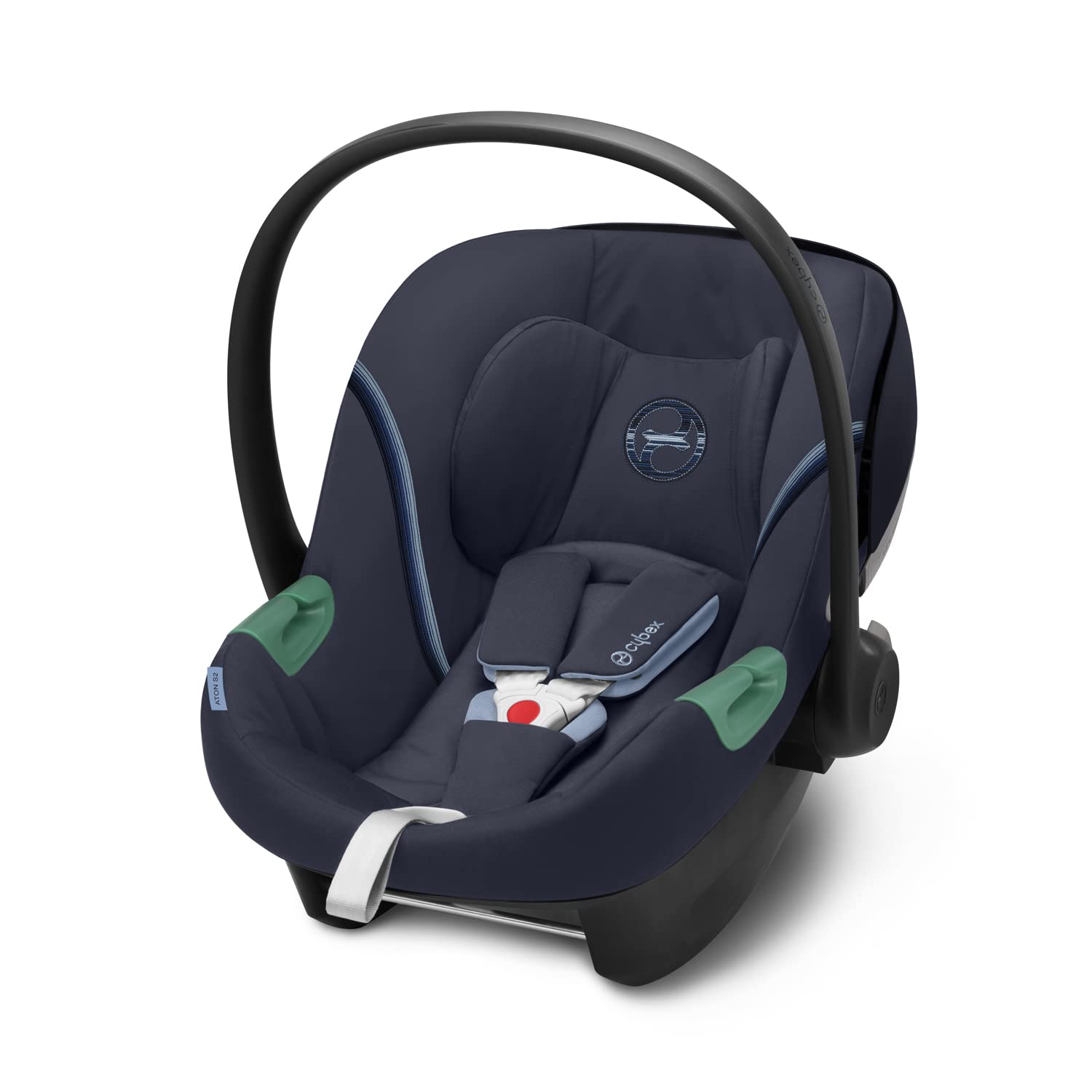 Cybex Gold Silla de coche para bebé Aton S2 i-Size, Desde el nacimiento hasta los 24 meses aprox., Máx. 13 kg, Incl. Reductor para recién nacidos, Compatible con SensorSafe, Ocean Blue
