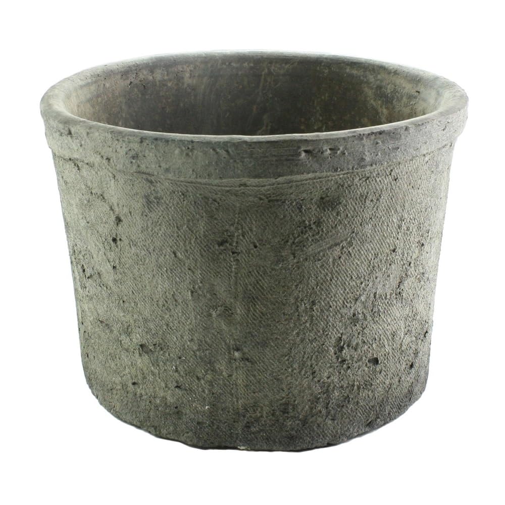Photo 1 of HomArt Rustic Terra Cotta Cylinder Planter (Small, Moss Grey)