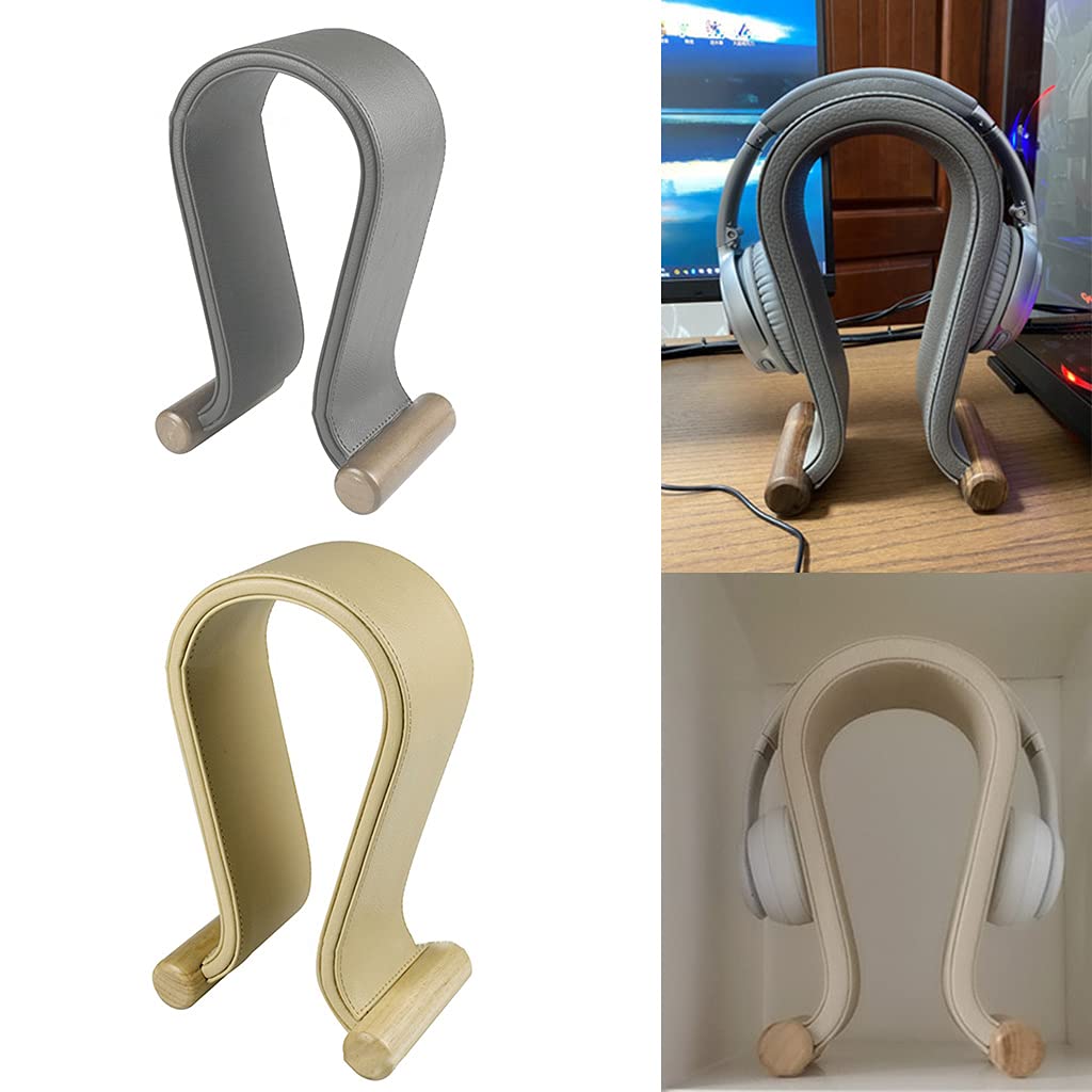 Supporto per cuffie con custodia in pelle per display cuffie grigio Supporto per cuffie Supporto da scrivania per scrivania