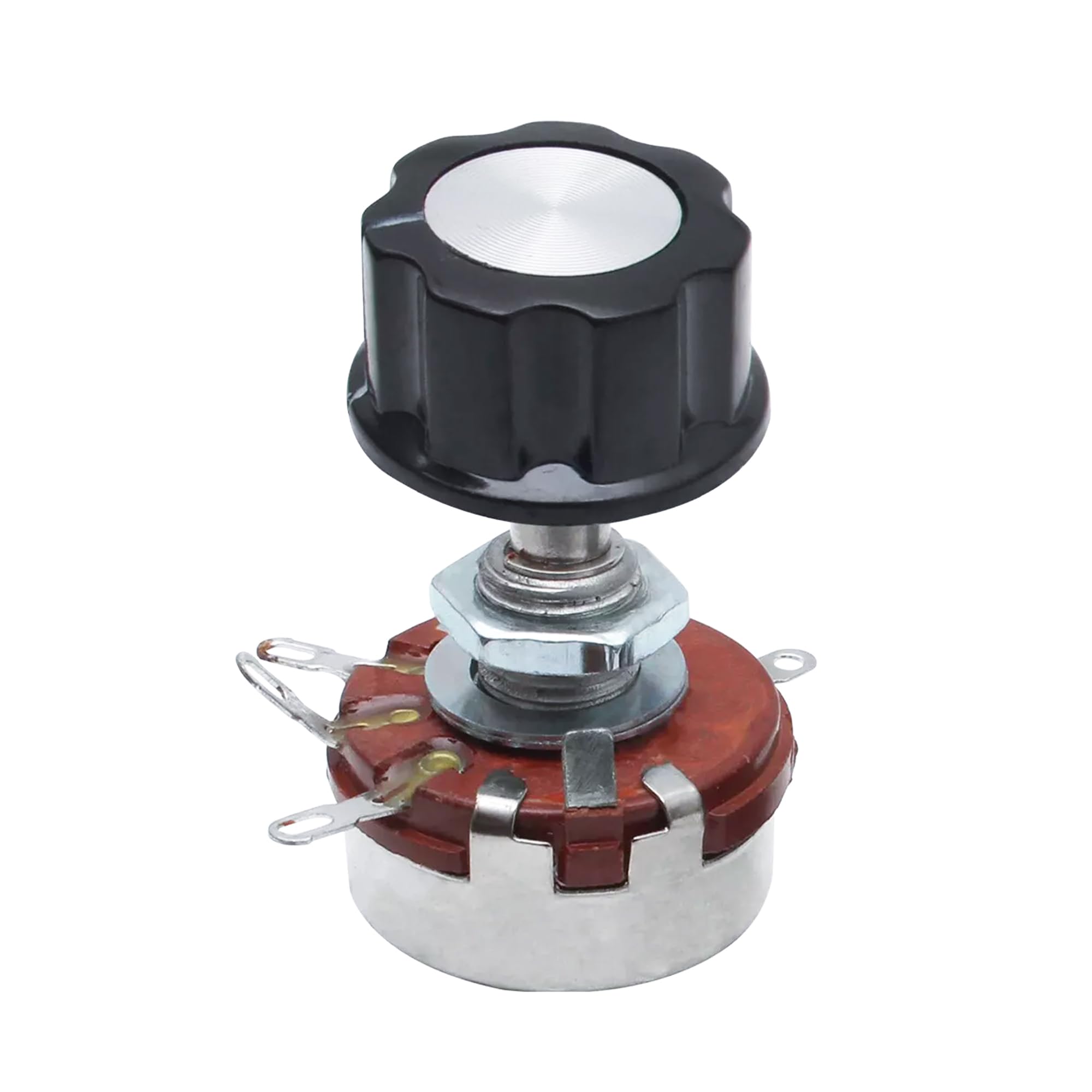 YIDOFENG WTH118-1A 2W 4K7 Ohm,Rotary Carbon Film Linear Taper Potentiometer with Control Knob, Split Variable Resistors Shaft Wirewound Rotary Pots Potentiometer for CJ-0618 Lathe Parts and Other