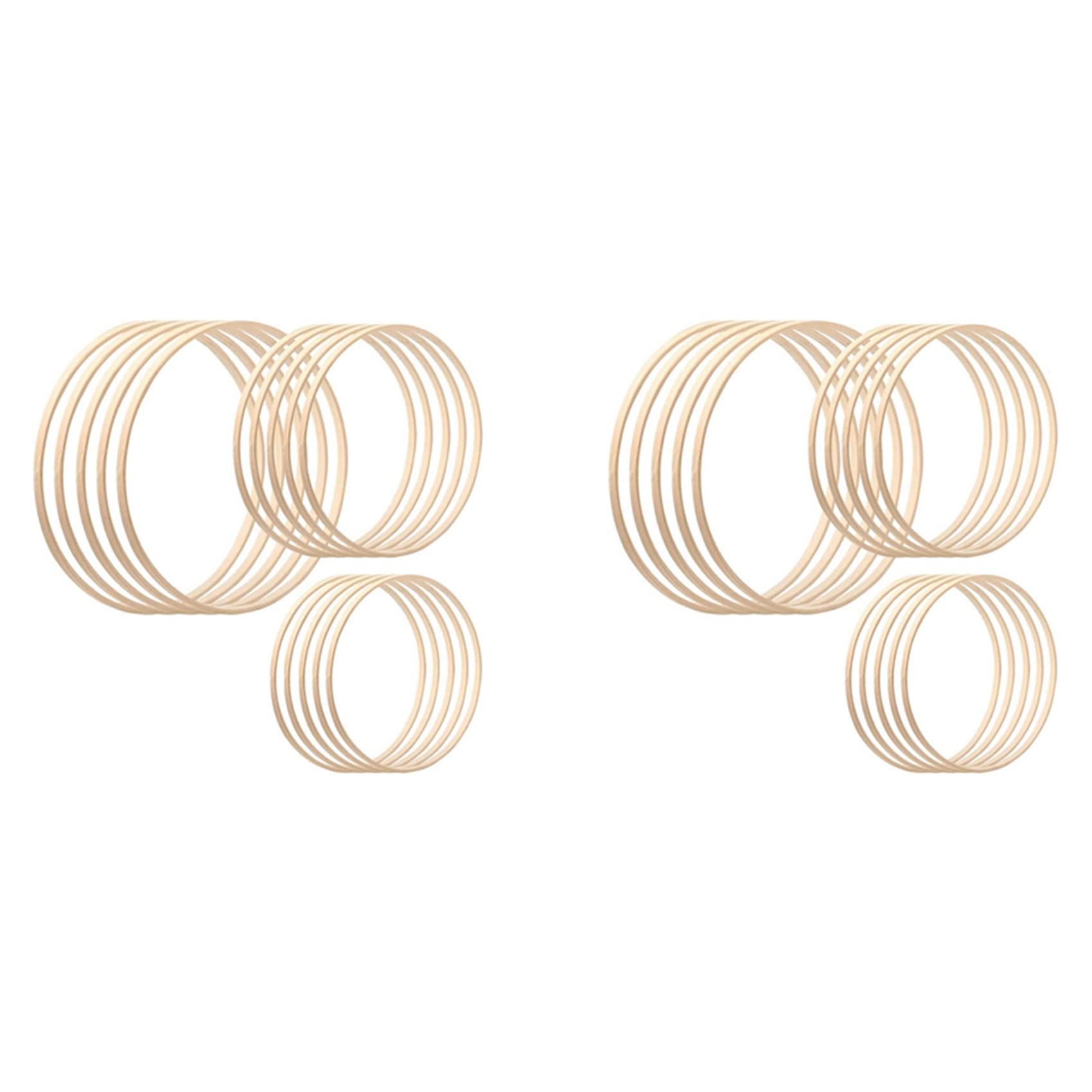 Hndhbfgrt Bamboo Floral Hoop, 30 Pack 3 Sizes Dream Catcher Bamboo Wood Circle Ring for Wedding Decor Dream Catchers and Crafts