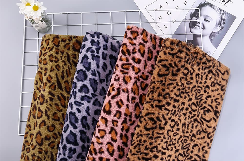 Leopard sztuczne futro tkanina pluszowa tkanina miękka tkanina polarowa tkanina flanelowa na tło rzemiosło materiały szalik DIY szycie ręcznie robione lalki poduszki do siedzenia, 160 * 100 cm (kolor: różowy)