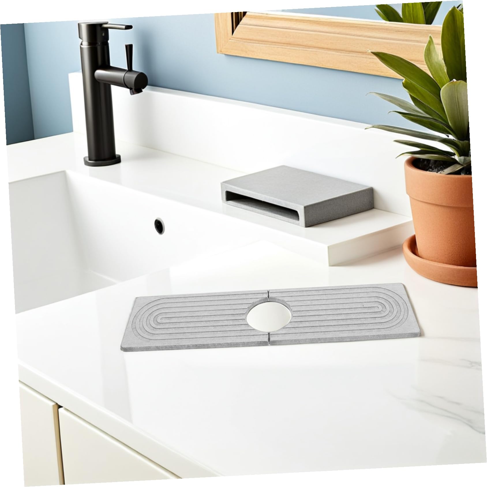 lavello splash guard per il bagno tappeti protettori del lavello della cucina della cucina tappetino protettivo Light Grey