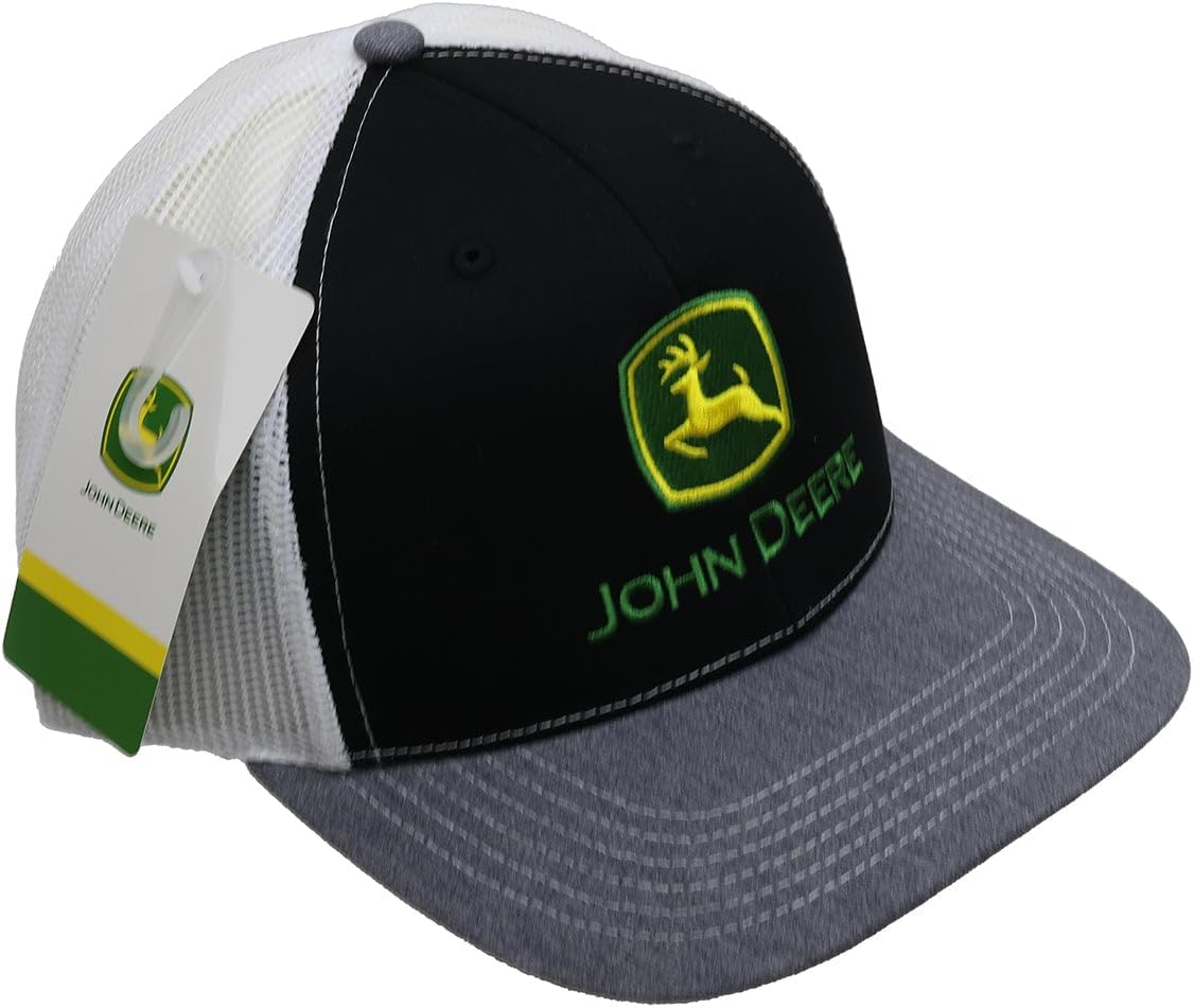 John Deere Men's Moline 112 BK/WH/HG TM Mesh Back Hat/Cap - LP86117