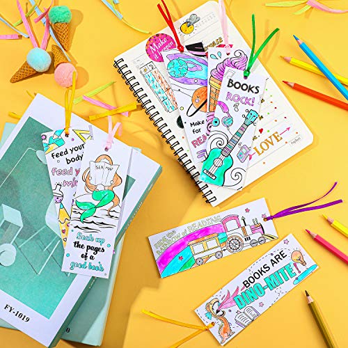 Color Your Own Bookmarks Diy Bookmarks Coloring Paper Bookmarks For Teachers Students Classroom Rewards Supplies (60) #TOP3