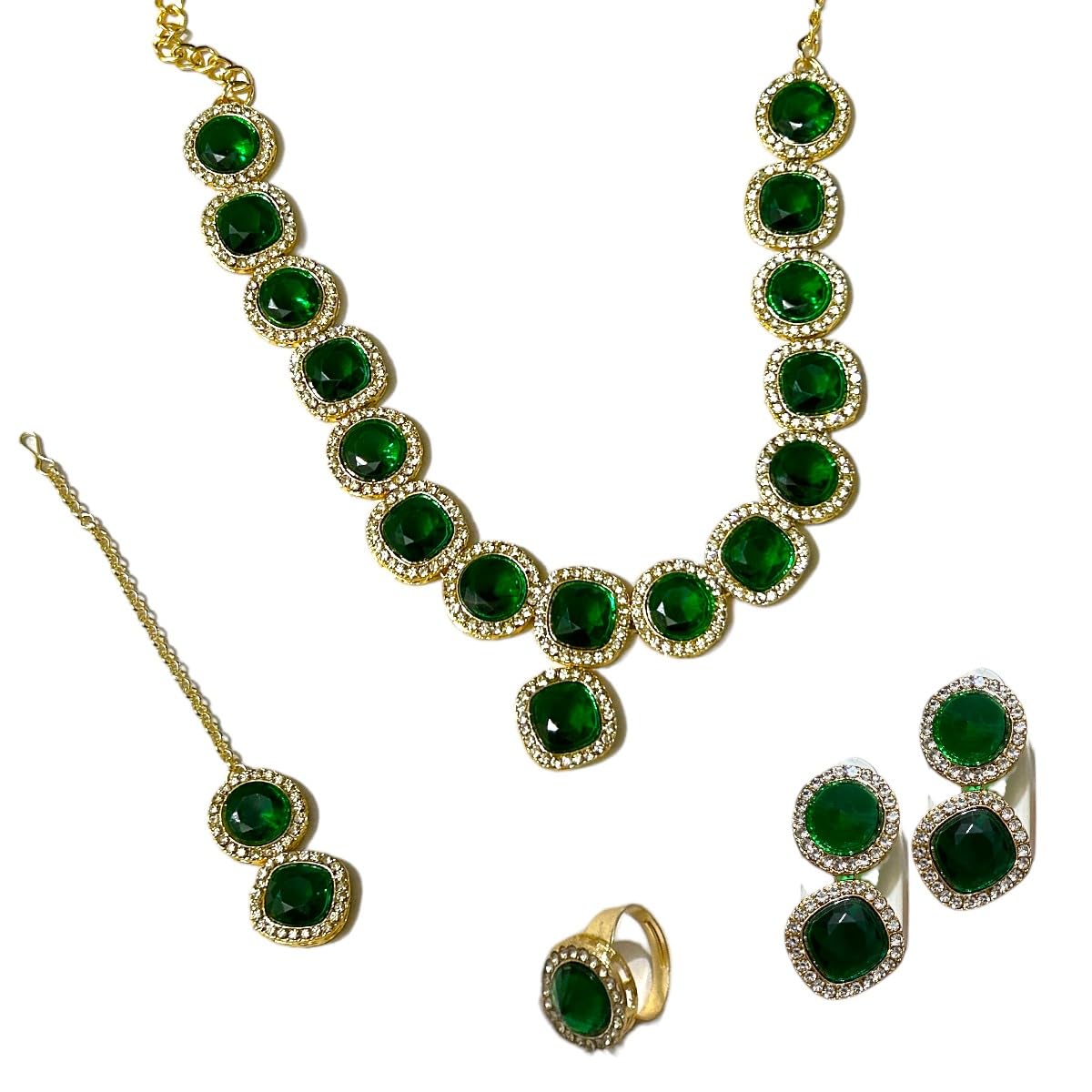 See full amazon price history chart for ACCESSHER Stunning Gold Plated Emerald Green and Semi Precious Stones Studded Necklace Set with Earrings, Maang Tikka and Finger Ring for Women and Girls ACCESSHER Stunning Gold Plated Emerald Green and Semi Precious Stones Studded Necklace Set with Earrings, Maang Tikka and Finger Ring for Women and Girls (B0DCC1TC2Y) Amazon Price History, Amazon Price Tracker
