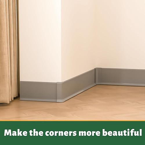 Miniatura 7 de Bloques de esquina para zócalo de 4 pulgadas de altura, autoadhesivos, 3 interiores + 3 esquinas exteriores, conector entre la base de la ensenada,