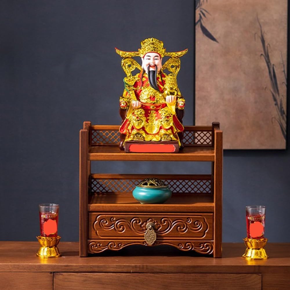 Tavola d'altare cinese Consolle da altare in legno scuro decorativo | Espositore(Grande)