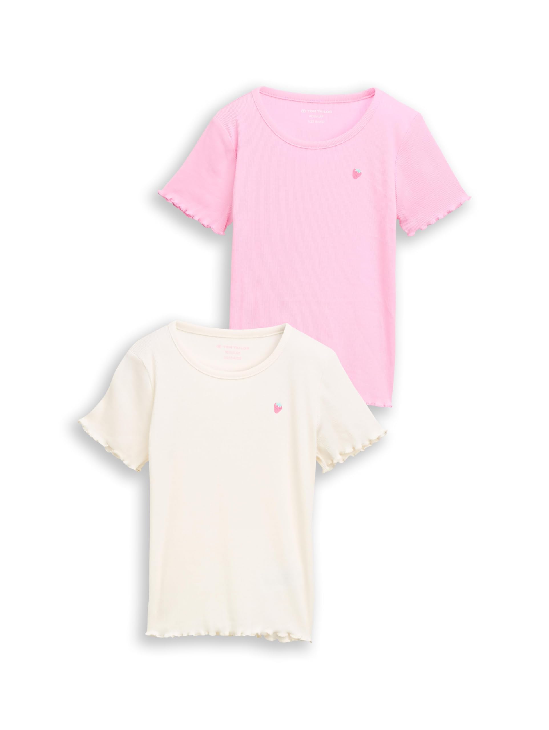 TOM TAILOR Mädchen Kinder RIPP T-Shirt mit Print im 2er-Pack