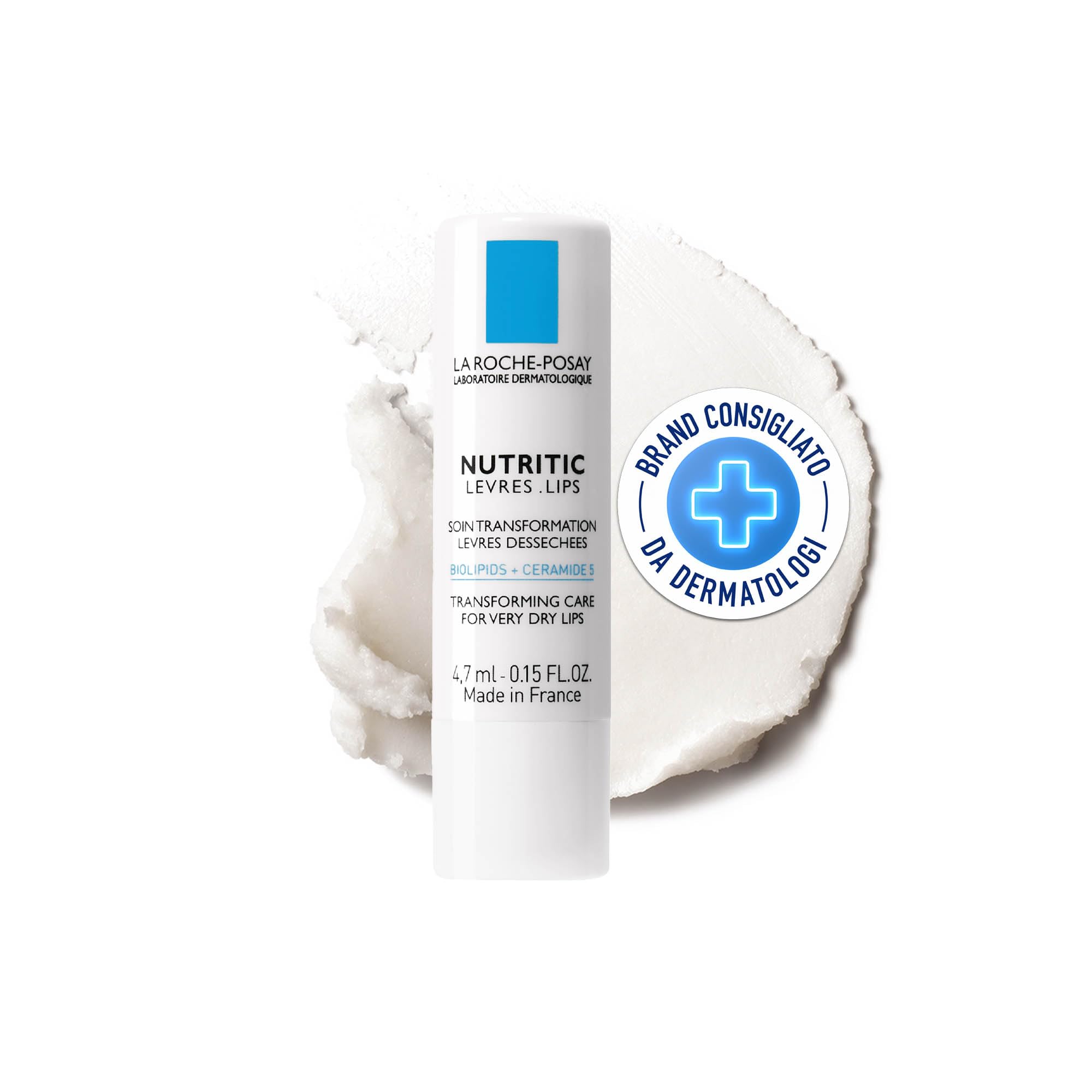 La Roche-Posay Nutritic Labbra, Trattamento per Labbra, Per Pelli a Tendenza Atopica, Nutre, Idrata e Ripristina la Pelle delle Labbra, Con Burro di Karité, Glicerina e MP-Lipidi, 4,7 ml