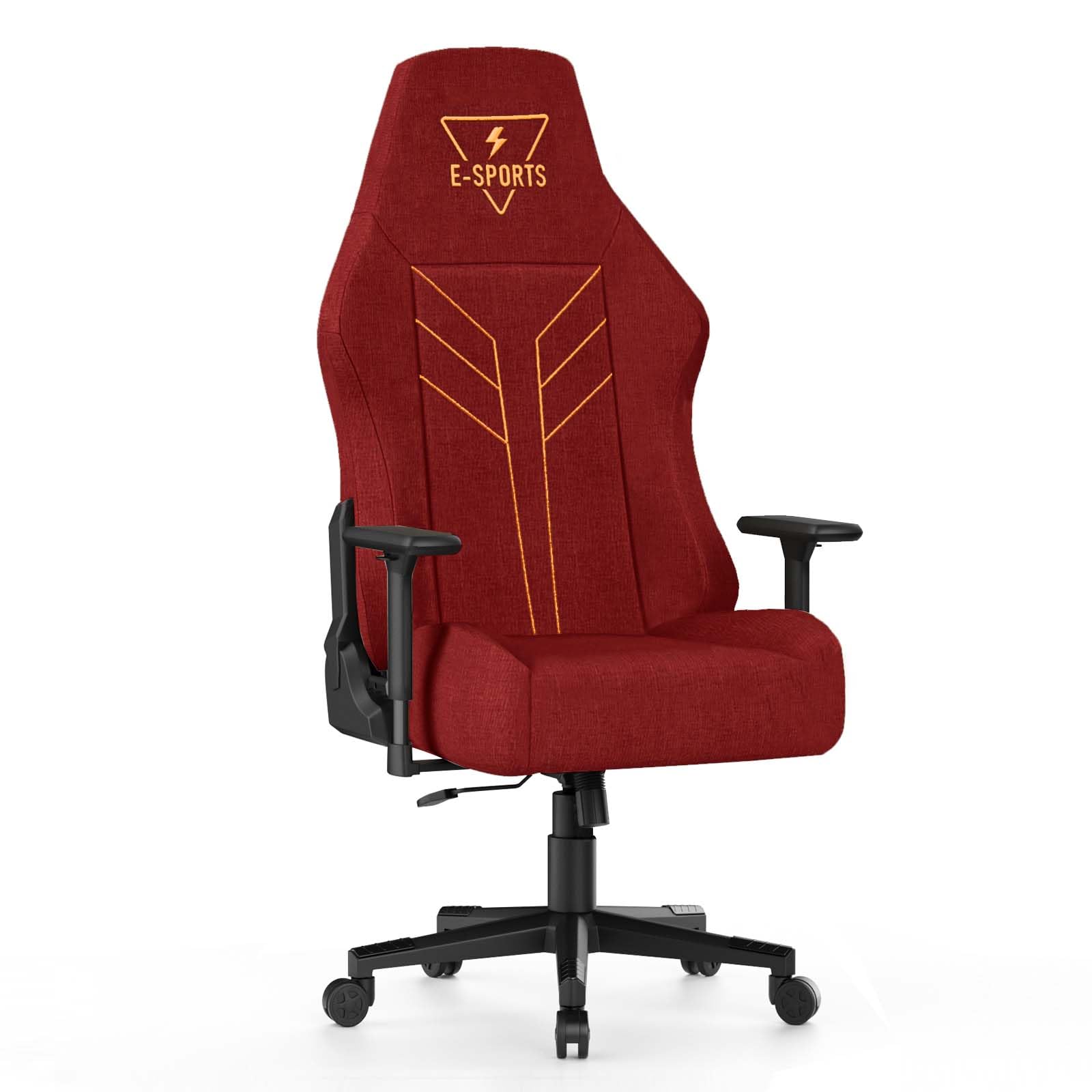 bigzzia Silla Gaming Ergonómica para Videojuegos, Silla para Ordenador, Reclinable y Ajustable en Altura, Cómoda con Reposabrazos 3D, Sillón de Gaming Grande y Alto para Adultos (Gris) (Rojo)