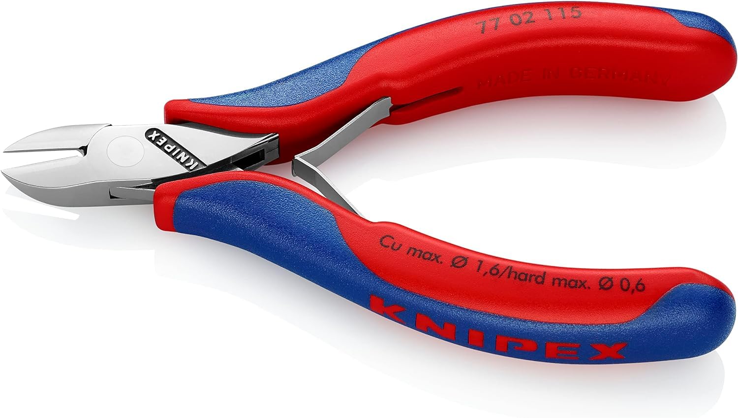 Knipex Pince coupante de côté pour l'électronique avec charnière entrepassée avec poignées multimatières 115 mm, 77 02 115