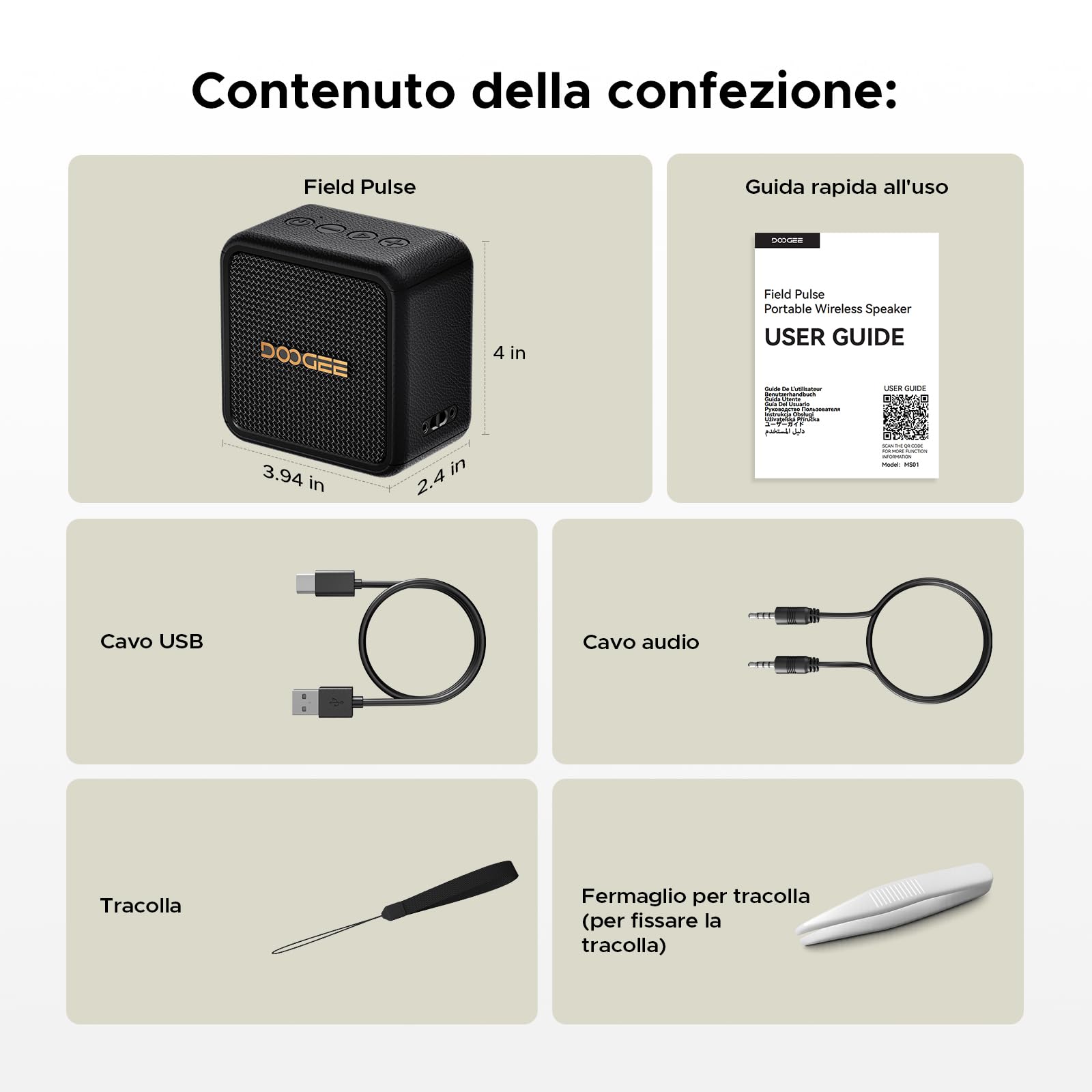 Cassa Portatile 20W Picco,Speaker Wireless IP67 Impermeabile Antipolvere e Antiurto,14 Ore Autonomia,TWS Stereo,Vivavoce,USB TF AUX (BLACK)