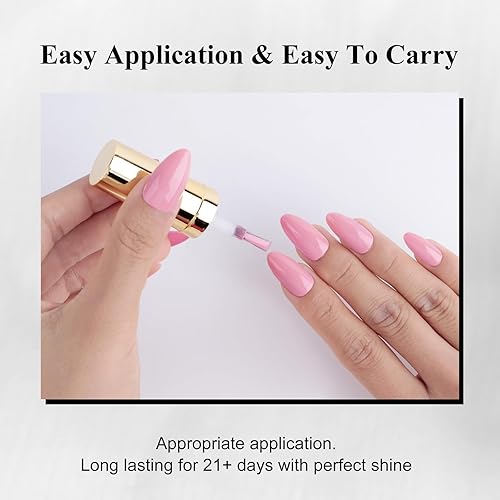 Miniatura 5 de Imtiti Esmalte de uñas en gel rosa bebé, 1 unidad de 0.5 onzas líquidas de esmalte de uñas en gel rosa claro, esmalte de uñas de color rosa claro,