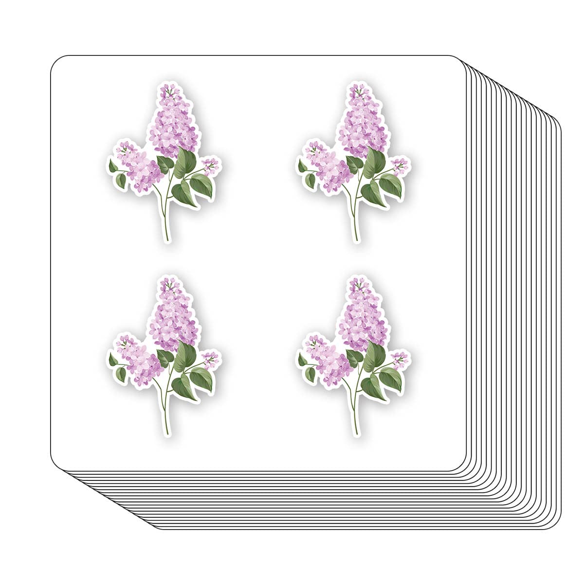 Lilac Flower Stickers 1in for Scrapbooking, Arts, Craft, Kids DIY, Calendars Journals