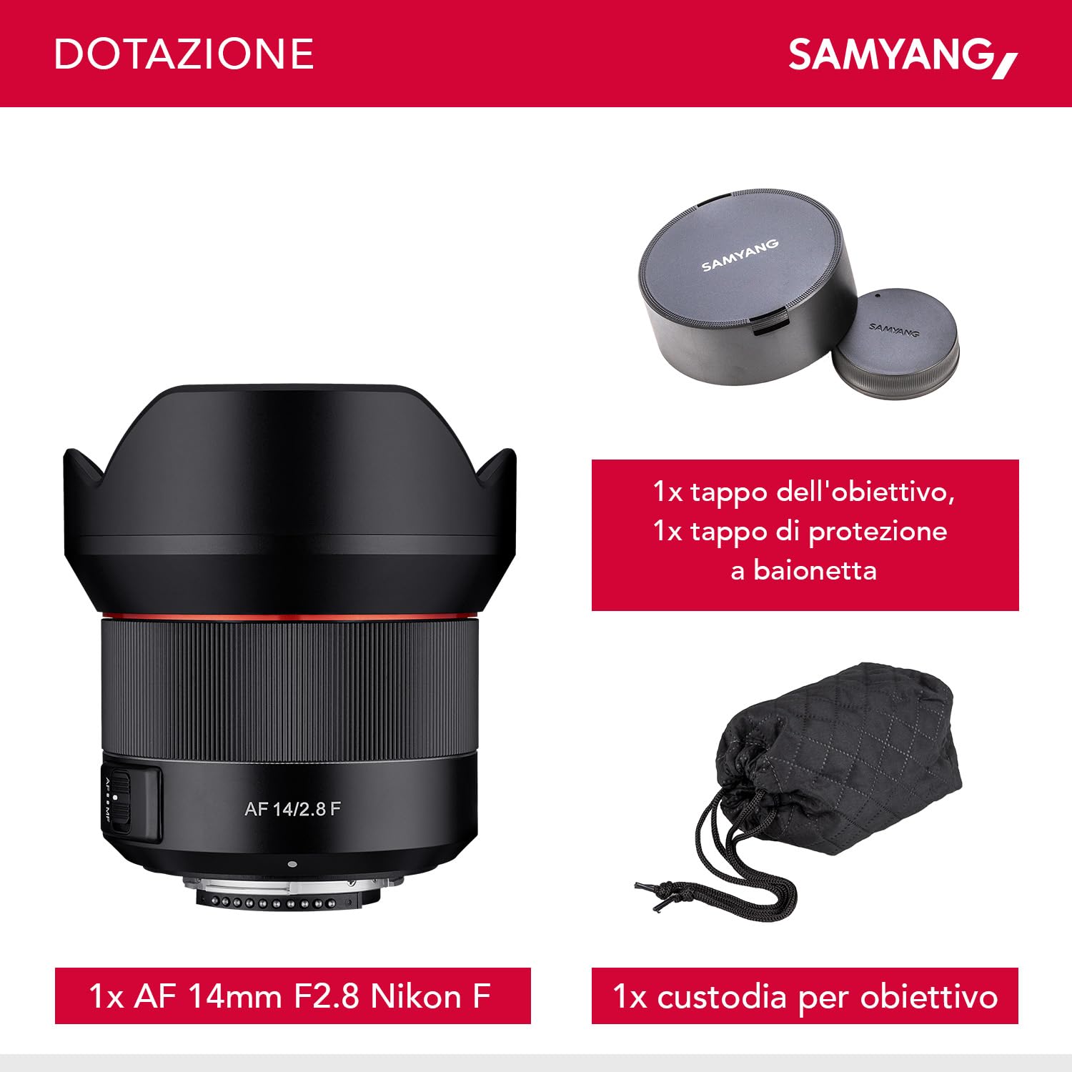 Samyang AF 14mm F2.8 F - Obiettivo autofocus ultra grandangolare per Nikon DSLR