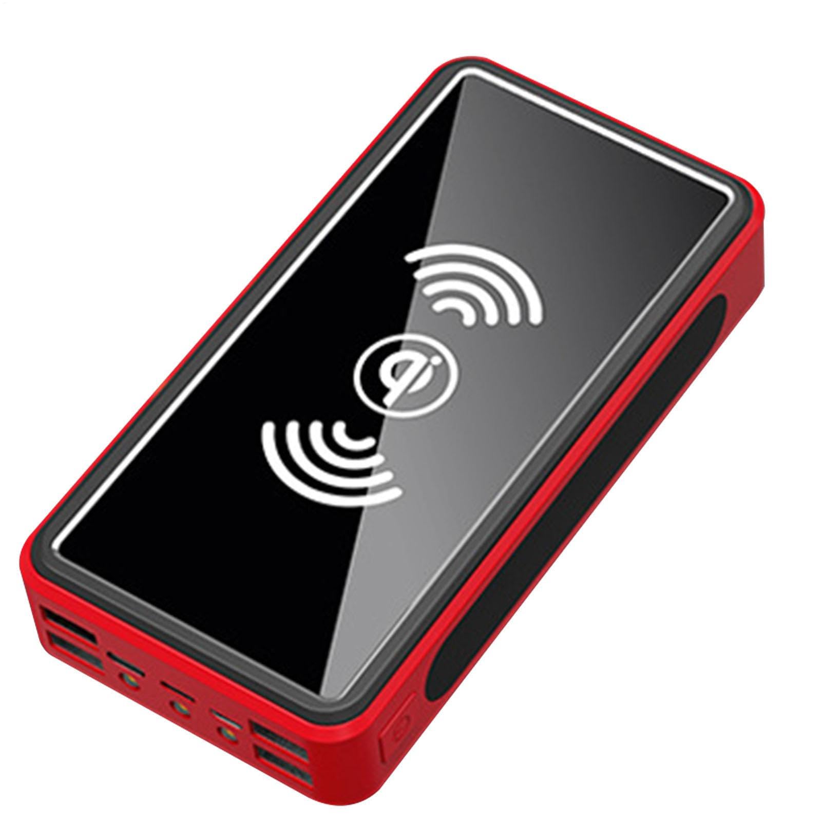Cargador Solar - 30000mAh Soft Pack Battery, Banco de energía del teléfono de carga rápida | Diseño compacto de cordón con 4 salidas, Función de linterna de camping duradera para