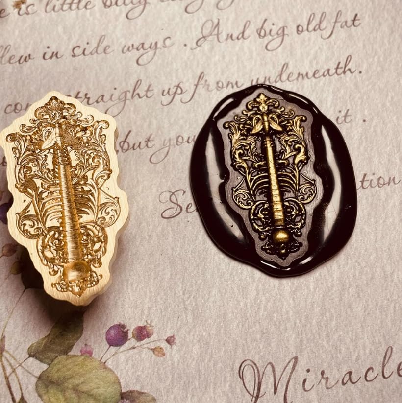 Mceal Wax Seal Stamp 3D Engraved Vintage Wax Stamp for Journals and Heaven & Hell Series - Skeleton