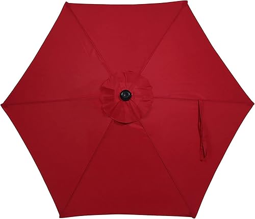 Miniatura 107 de Sunnydaze Sombrilla de patio al aire libre de 7.5 pies, sombrilla de poliéster con botón de inclinación y manivela, 8 varillas resistentes, color
