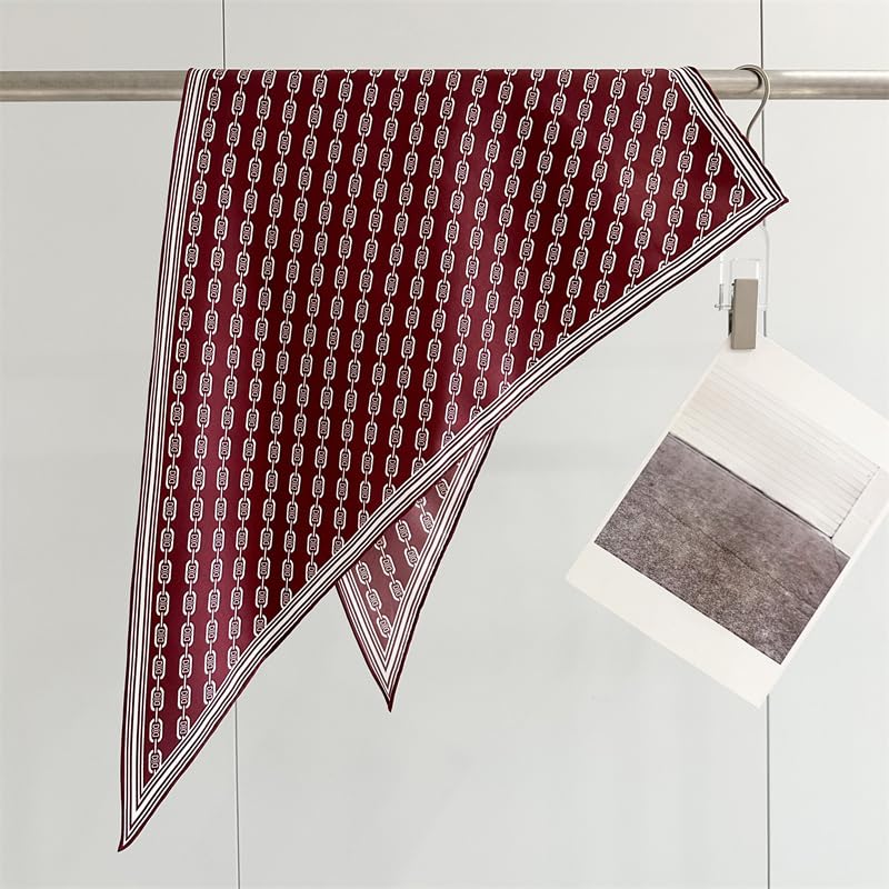 100% Mulberry Silk Triangle Scarf 51"*33",14 Momme Floral Twill Design Vintage Spring Fashion Accessory with Gift Packed2