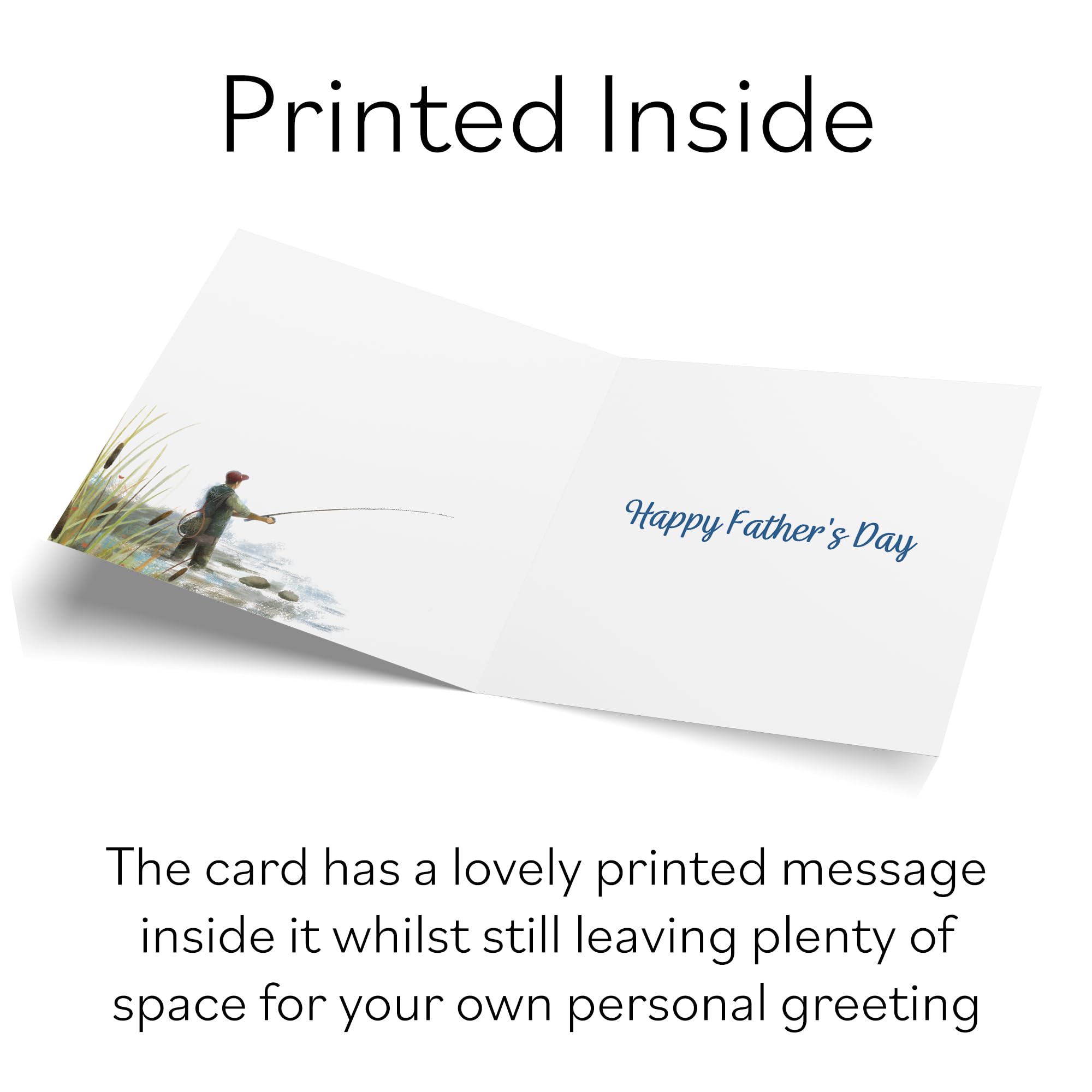 Hunts England, Fly Fishing Fun Father's Day Card For Him, Milo's Gallery, Sport Father's Day Card For Fishing Lovers - Image 4