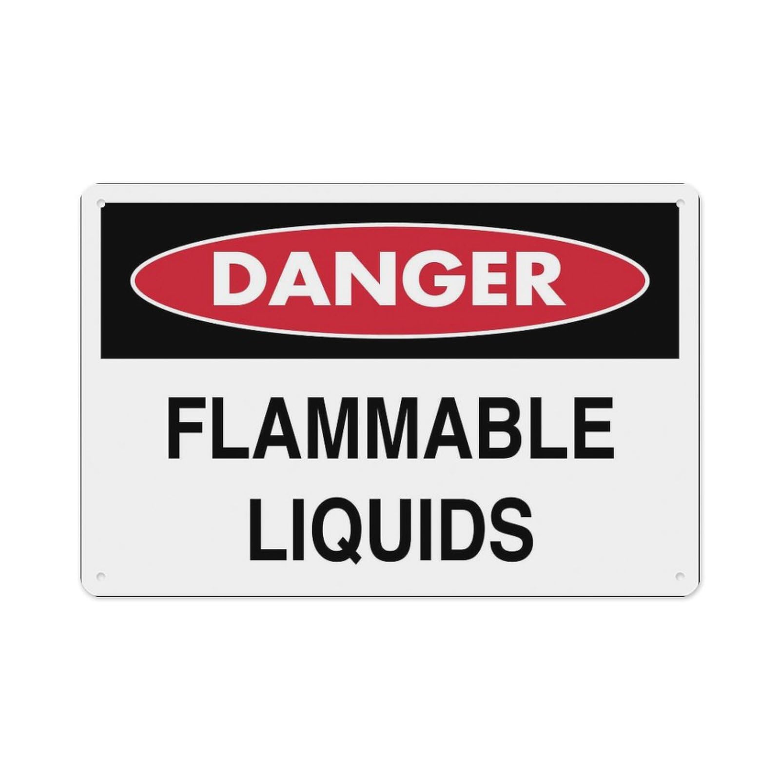 peiyeety Danger Flammable Liquids Sign Aluminum Tin Warning Signs for Home Outdoor Garden 12X16 Inches