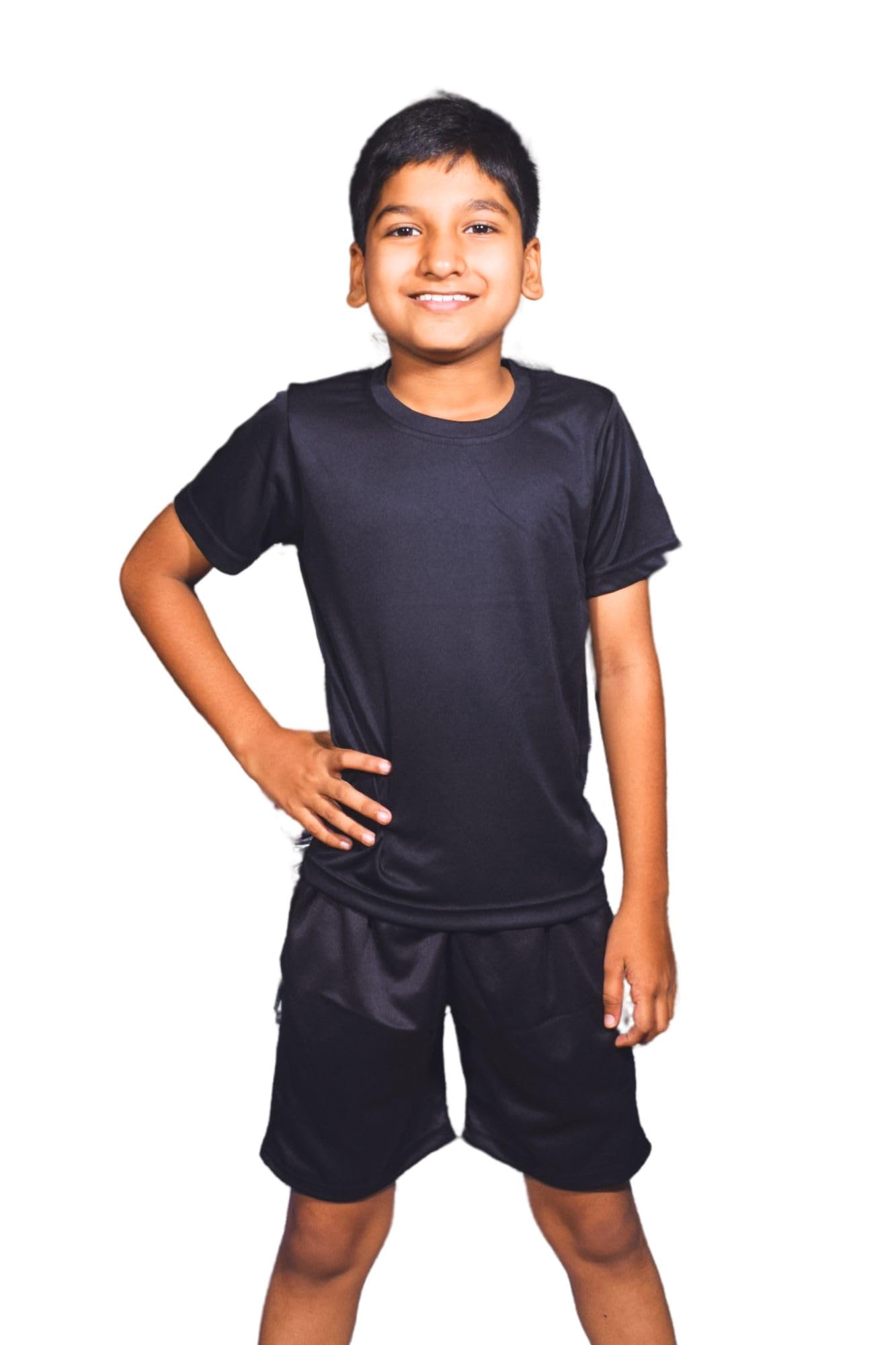Aqua Holic Spandex Boys Regular Fit Bottom & Top Set | Swimwear | Adjustable, Quick Drying Shorts for Swimming, Beachwear, Waterpark - Black-image-10