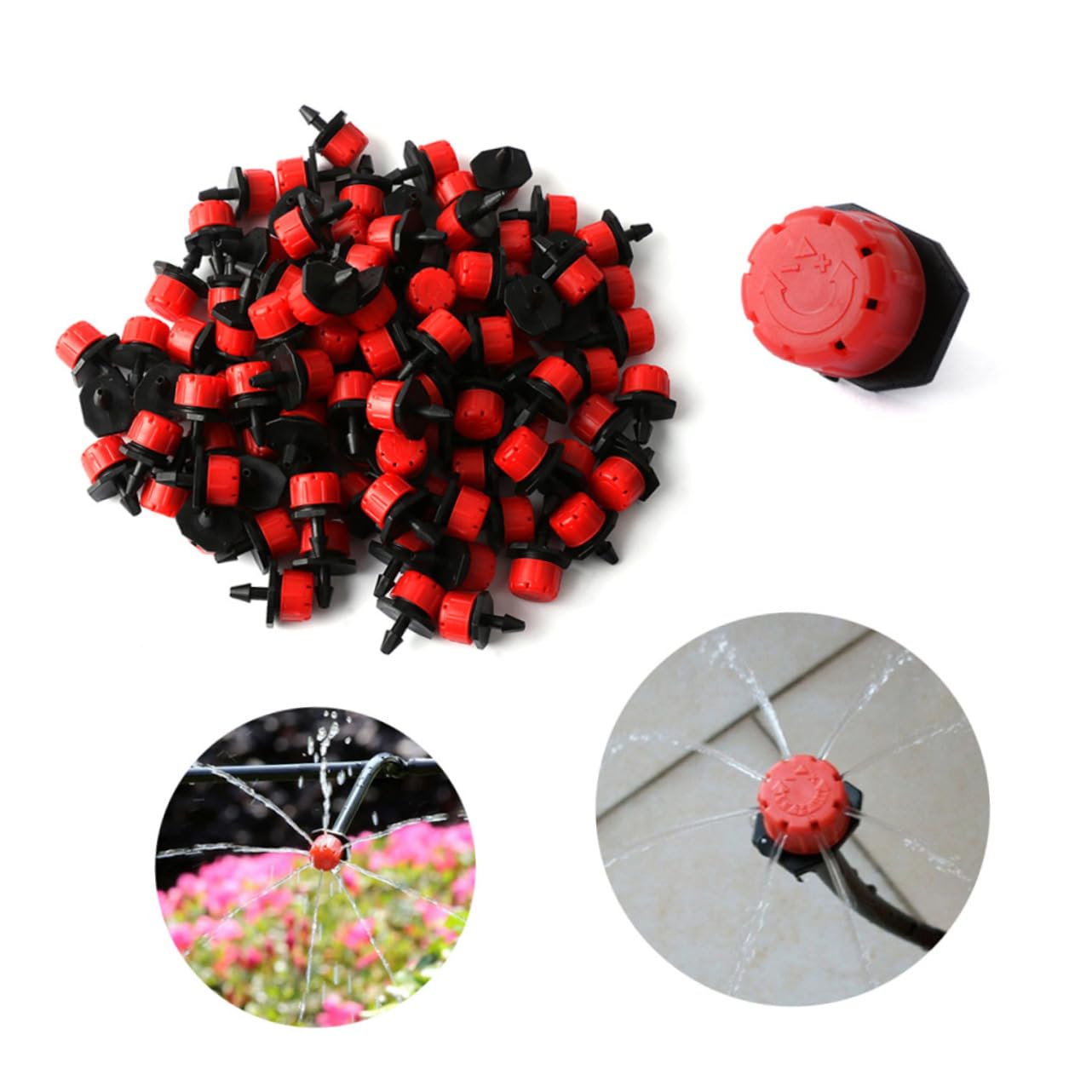 Hemoton 50Pcs Adjustable Micro Irrigation Drippers Water Emitters for Garden Lawn and Potting Versatile Water Droppers for Watering