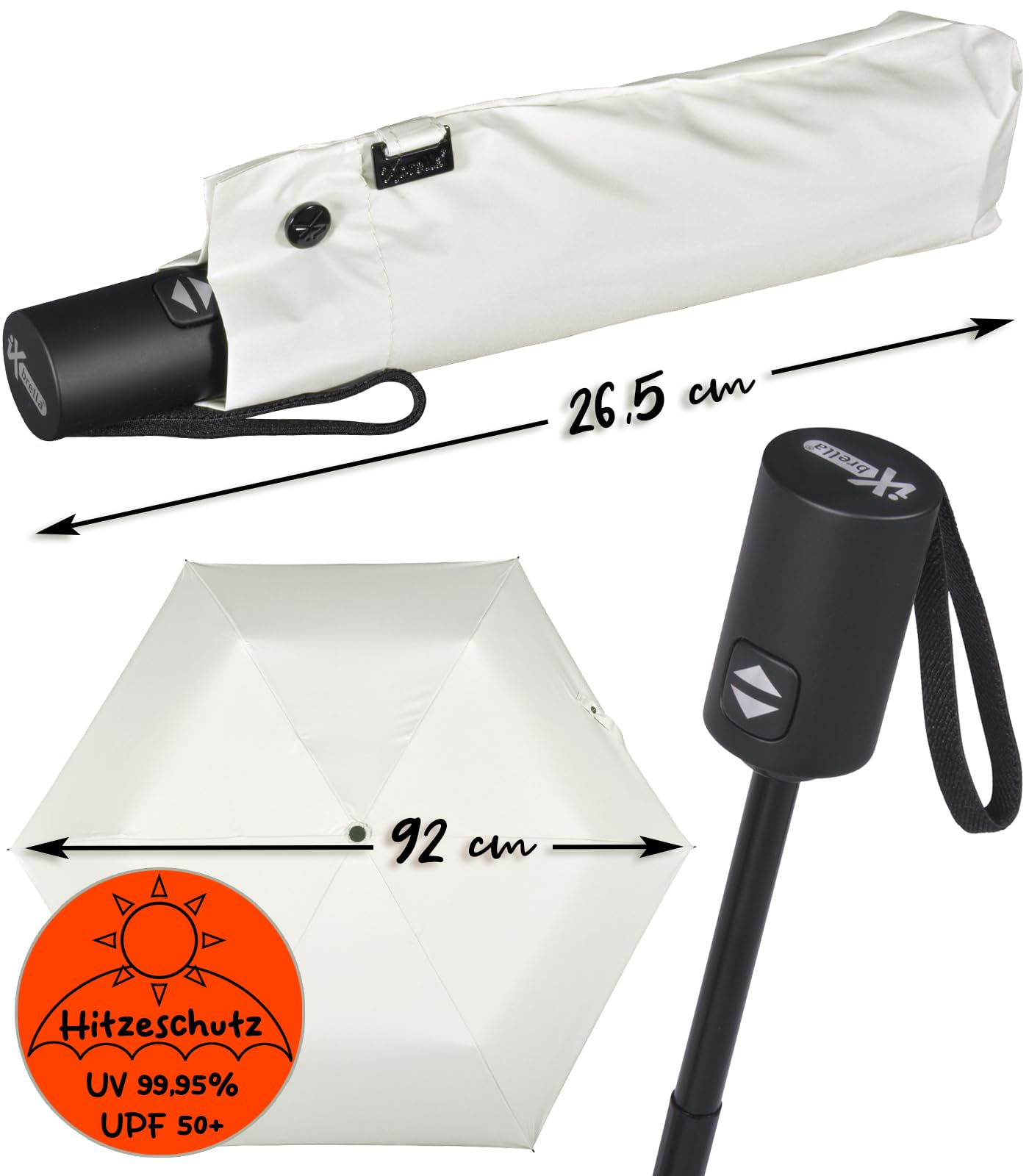 iX-brella Mini paraguas con cierre automático con protección UV y contra el calor