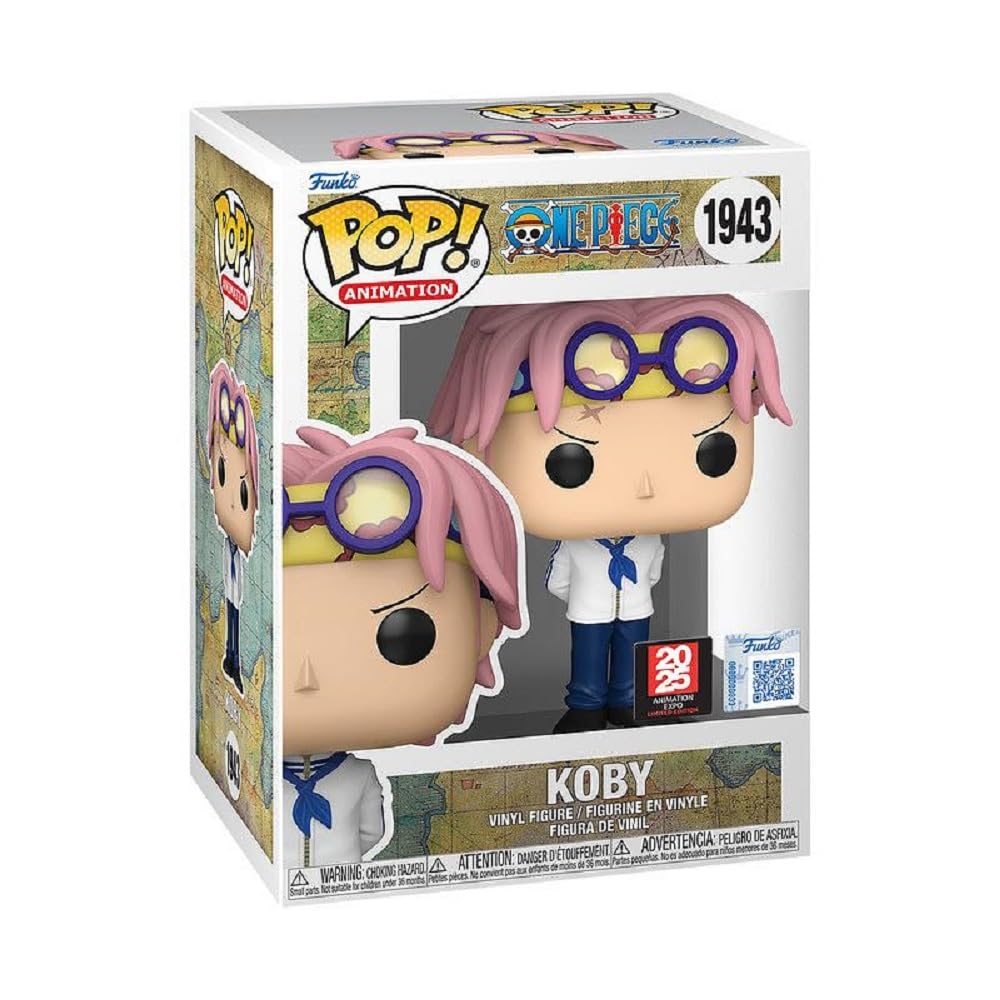 POP! One Piece 1943 Koby 2025 Animation Expo Exclusive (with Plastic Protection), Pink, 20 centimètres