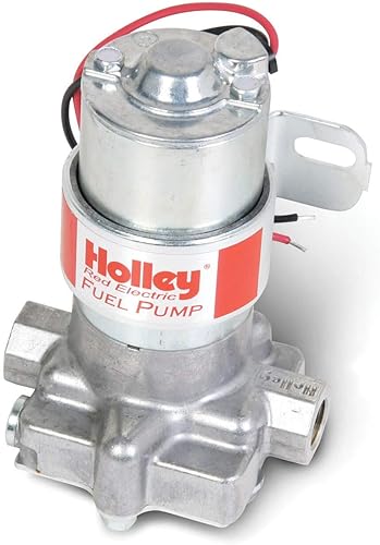 BOMBA DE COMBUSTIBLE ELÉCTRICA ROJA HOLLEY 97 GPH CON SOPORTE, APLICACIÓN CARBURADA DE CALLE Y TIRA, COMPATIBLE SOLO CON GASOLINA