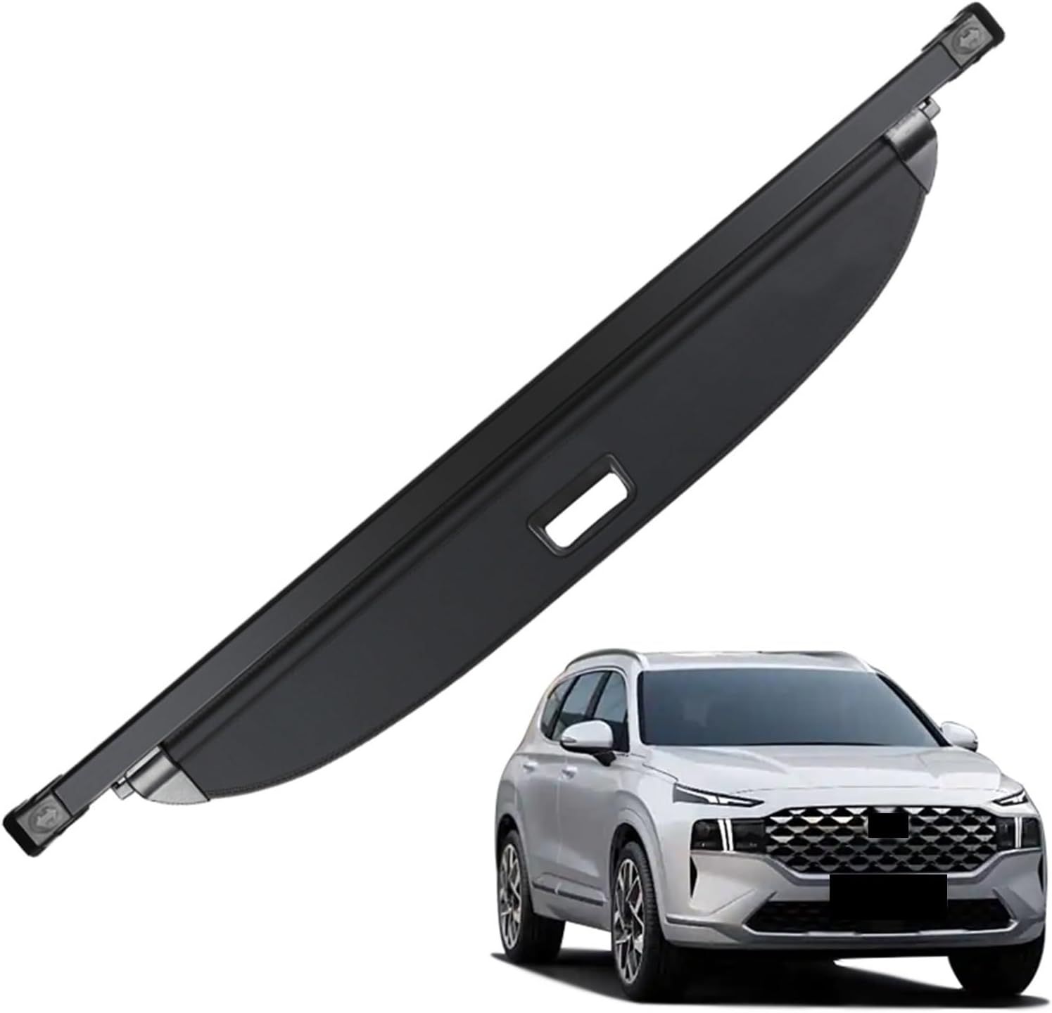 for Hyundai Santa Fe 5 Seats 2021 2022 Retractable Trunk Cargo Cover Shield Privacy Auto Interior Accessories(Canvas)