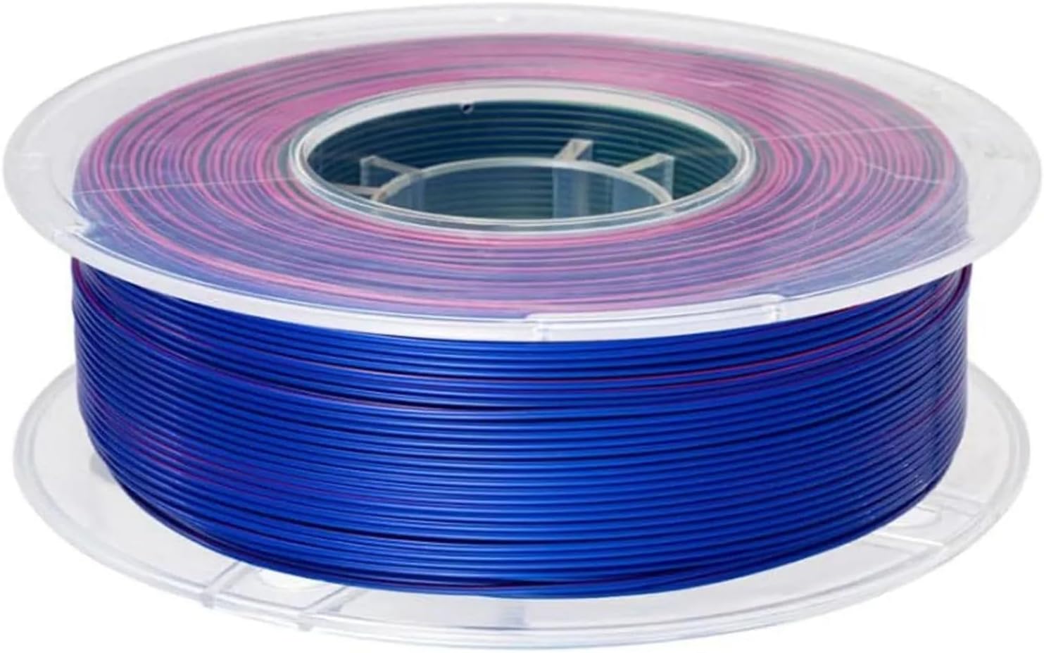 Silk Tri-Color PLA Filament 1.75mm, 1KG, Red/Blue/Green, Triple Color Coextrusion Shiny Metallic 3D Printing Material