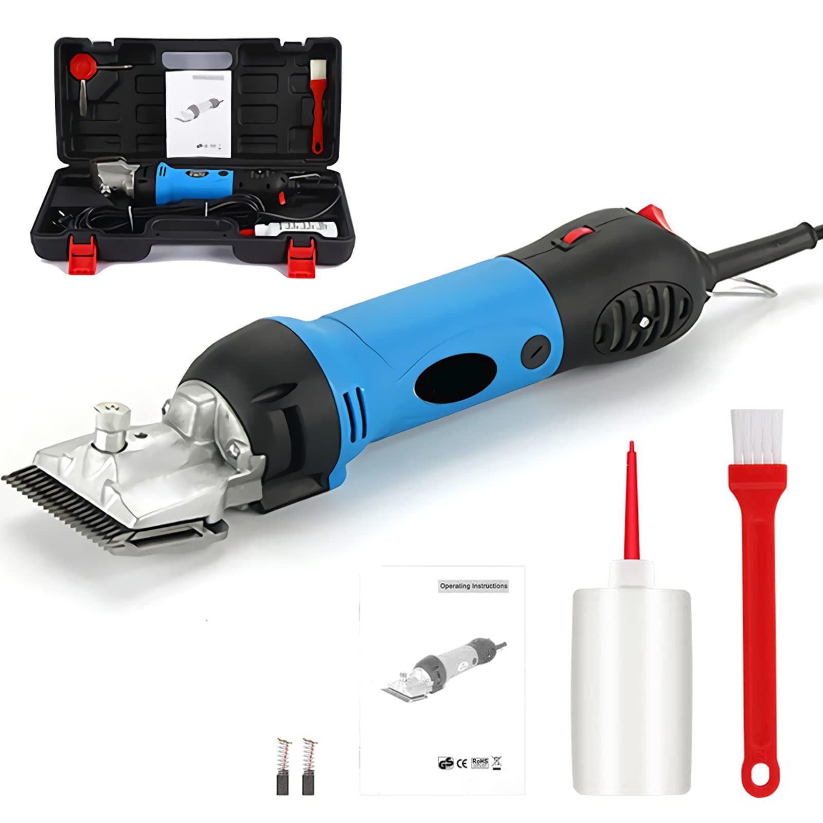 Forbici Per Pecore Pesanti, Tosatrice Per Cani Professionale Da 690 W Per La Toelettatura Di Peli Spessi, Tagliacapelli Elettrico Per Bestiame 24000 Giri/Min Con 6 Velocità, Kit Lana Per Pelo Da Rasat