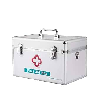 ミリタリーケース 引き出し 医療用のオリーブドラブ収納ボックス、赤十字マーク付き ミリタリーケース 引き出し 医療用のオリーブドラブ収納ボックス