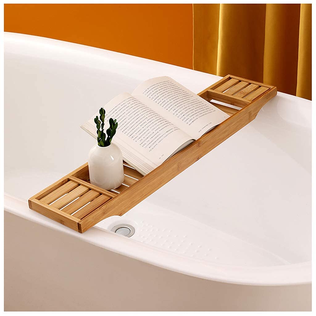 MYUYEE Bamboo Bathtub Tray Bathtub Rack 72X15Cm (Wood Color)