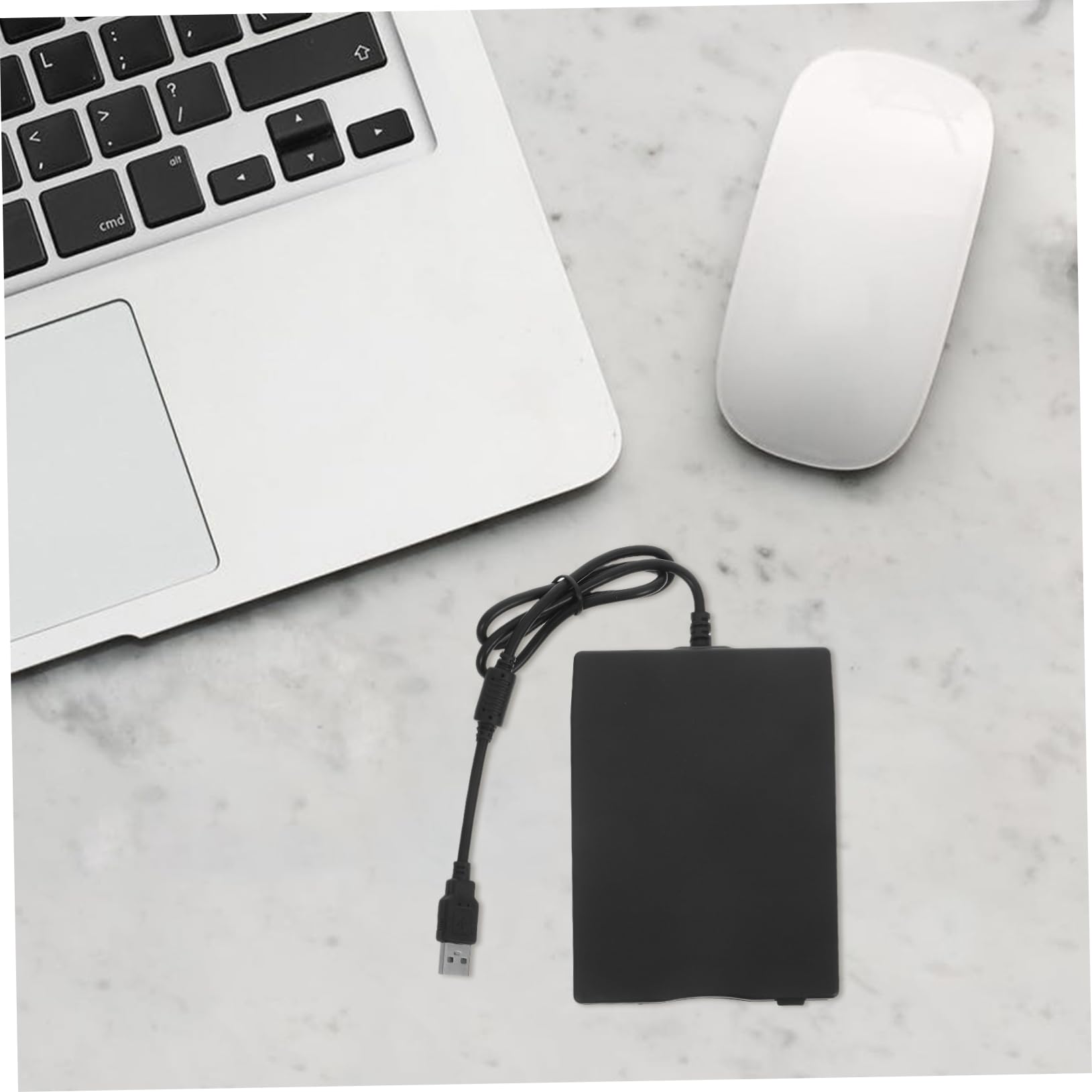 NUOBESTY Lettore di Dischetti Esterno USB 2.0 per Laptop e Desktop, Leggero, Compatibile con Sistemi Operativi, Nero Abs